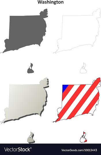 Washington Map Icon Set vector image