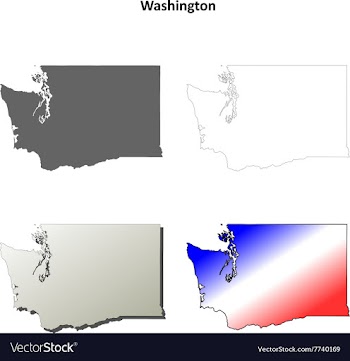 Washington outline map set vector image