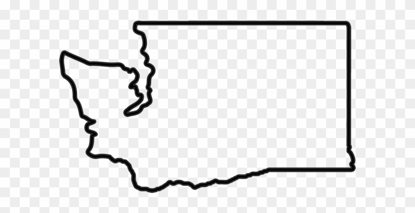Washington Outline Rubber Stamp - Black And White Washington State Outline
