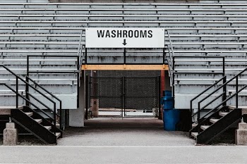 Washrooms Under The Bleachers