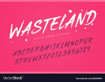  					Wasteland brush style font alphabet vector image														
