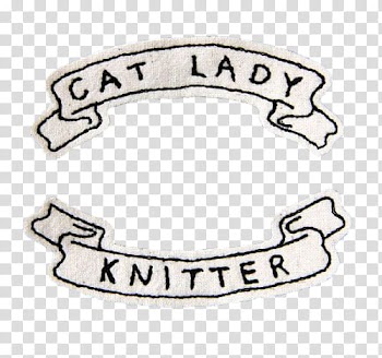 Watch, Cat Lady Knitter ribbon transparent background PNG clipart