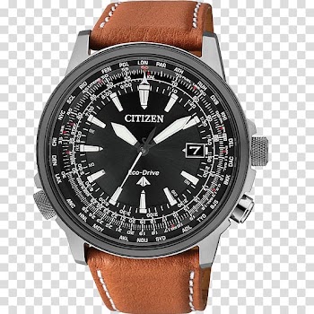 Watch Eco-Drive Citizen Holdings Radio clock Chronograph, Citizen watch black coffee color male watch transparent background PNG clipart