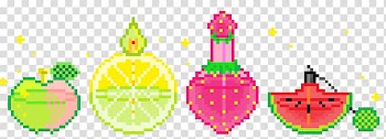 Watch, four assorted-color fruit transparent background PNG clipart