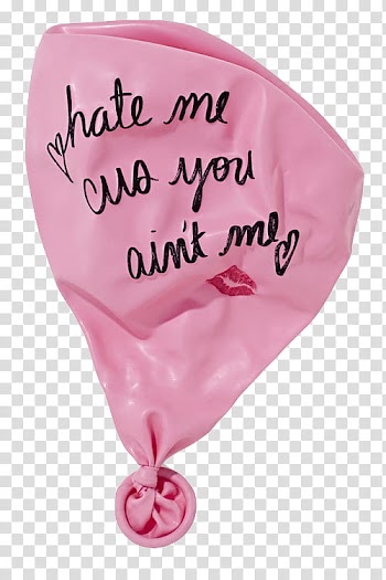 Watch, pink balloon with text overlay transparent background PNG clipart