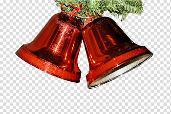 Watcher , two red Christmas tree bells transparent background PNG clipart