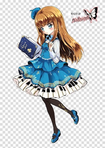 Watchers, animated blue dressed girl illustration transparent background PNG clipart