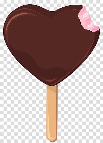 WATCHERS, brown and strawberry flavor heart ice cream transparent background PNG clipart