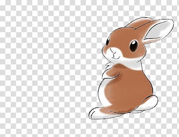 Watchers , brown and white rabbit animated illustration transparent background PNG clipart