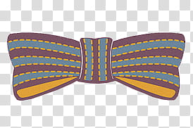 Watchers Feliz Halloween, purple, yellow, and teal striped bow transparent background PNG clipart