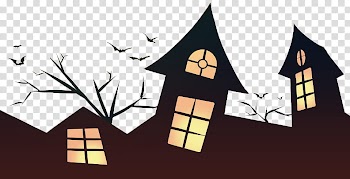 Watchers Feliz Halloween, several black halloween houses illustration transparent background PNG clipart