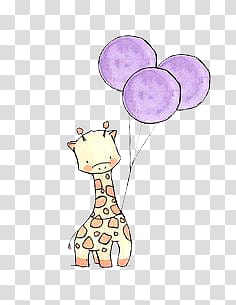 Watchers , giraffe holding balloon painting transparent background PNG clipart