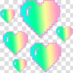 Watchers, green and pink hearts illustration transparent background PNG clipart