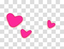 Watchers, three pink heart stickers transparent background PNG clipart