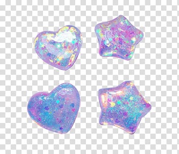 Watchers, two heart and two star stones transparent background PNG clipart