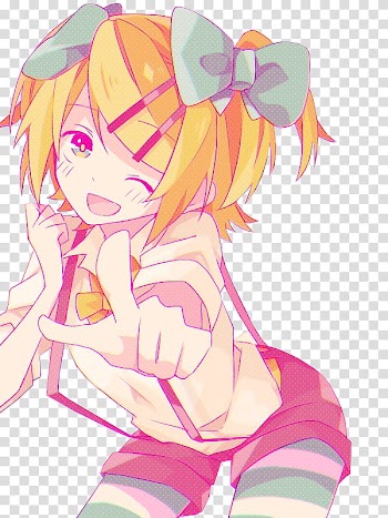Watchers, yellow haired female anime character transparent background PNG clipart