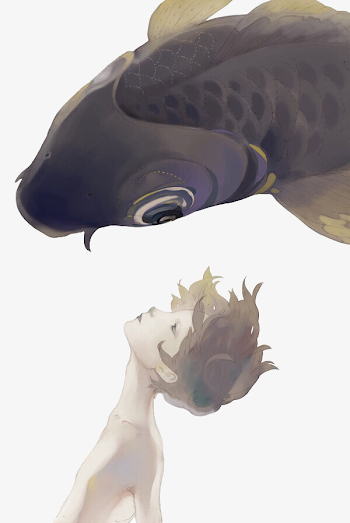 Watching The Girl's Little Fish, Fish Clipart, Gray, Girl PNG and ...