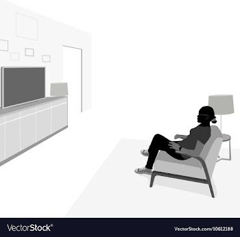 Watching tv vector image