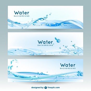 Water banner backgrounds Free Vector