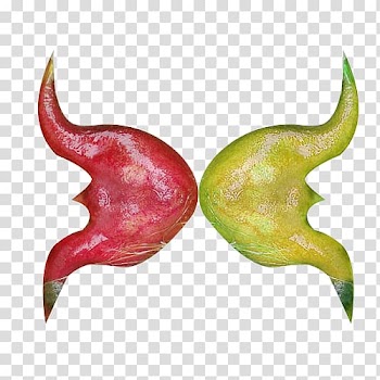 Water caltrop Chili pepper Red, Two-color red diamond material transparent background PNG clipart