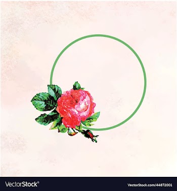 water color floral frame and than you card