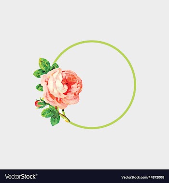 water color floral frame and thankyou card element