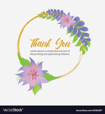 water color floral frame for thank you card