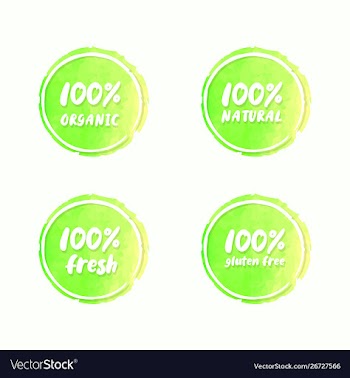 Water color organic natural sign label vector image