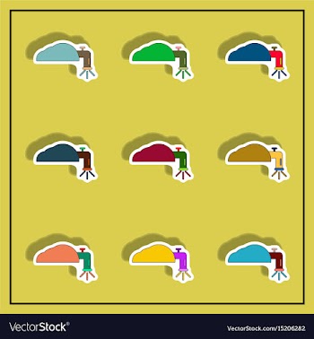 Water crane sticker collection vector image