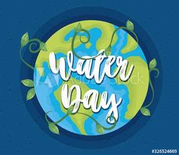 water day poster with world planet earth