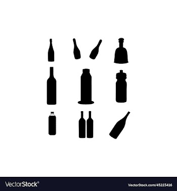 water drink bottle set silhouette creative design