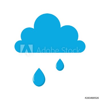 Water drop falling from the cloud icon