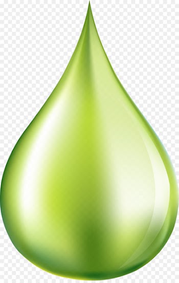 Water Drop - Hand painted green water droplets 