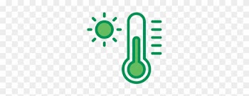 Water Drop Or Sun/cloud Icon, Thermometer, Water Droplet - Green Thermometer Icon Png