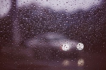 water drops on clear panel