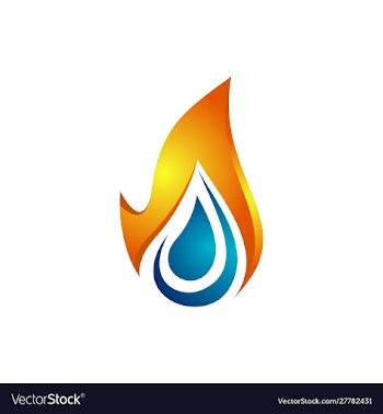Water flame logo template vector image