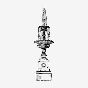 Water fountain drawing, decoration vintage | Free PSD - rawpixel