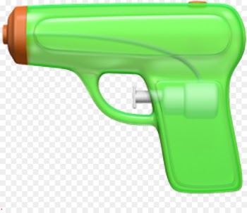 Water gun Emoji Pistol iOS 10 - water green apple 