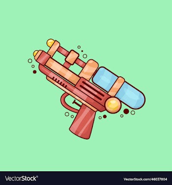 water gun toy in cartoon style