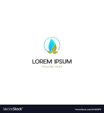 Water leaf creative business logo design vector image