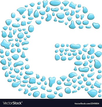 Water letter g vector image