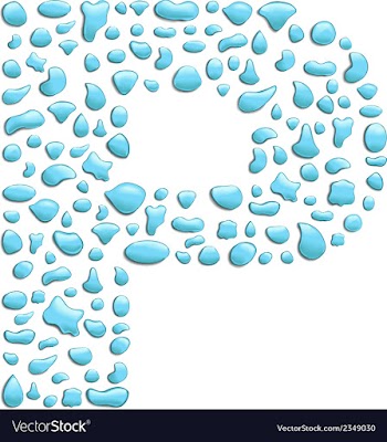 Water letter p vector image