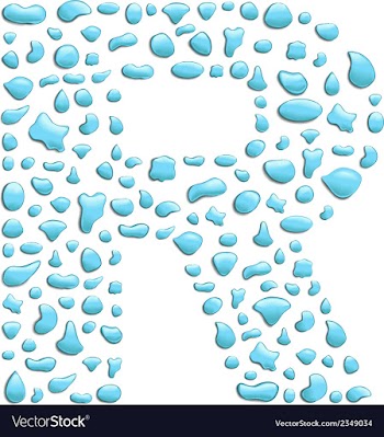 Water letter r vector image
