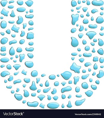 Water letter u vector image