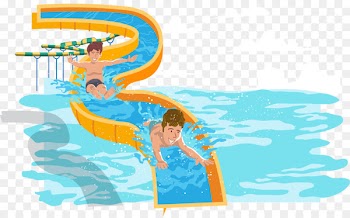 Water park Water slide Swimming pool - Vector skateboard 