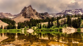Water Reflecting the Forest and Mountains