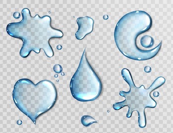 Water spills different shapes top view Free Vector