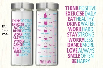 water tracker svg, motivational water tracker,motivational