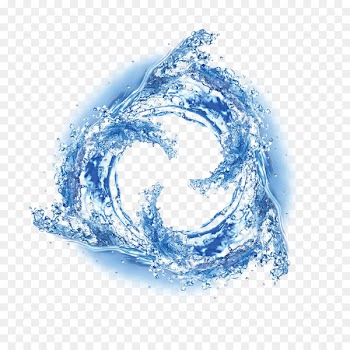 Water Wave Drop Illustration - Blue glowing water swirls 