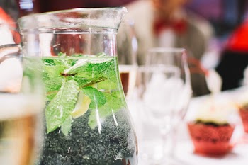 Water with mint in a jug 